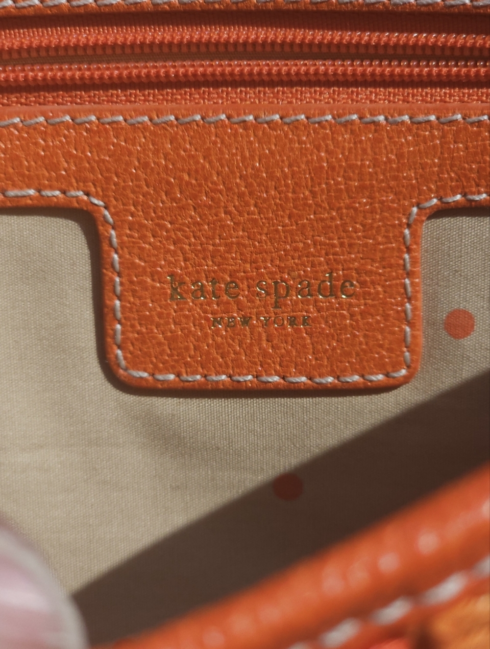 Vintage Kate Spade NY Straw Raffia & Leather "Ava" Clutch — Sunset Orange - Picture 4 of 6